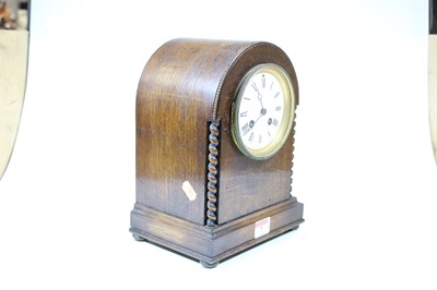 Lot 7 - An early 20th century oak cased eight-day...