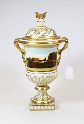 Lot 15 - A 20th century Coalport porcelain urn, of...