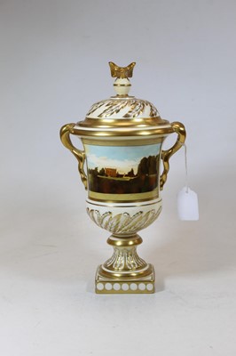 Lot 15 - A 20th century Coalport porcelain urn, of...