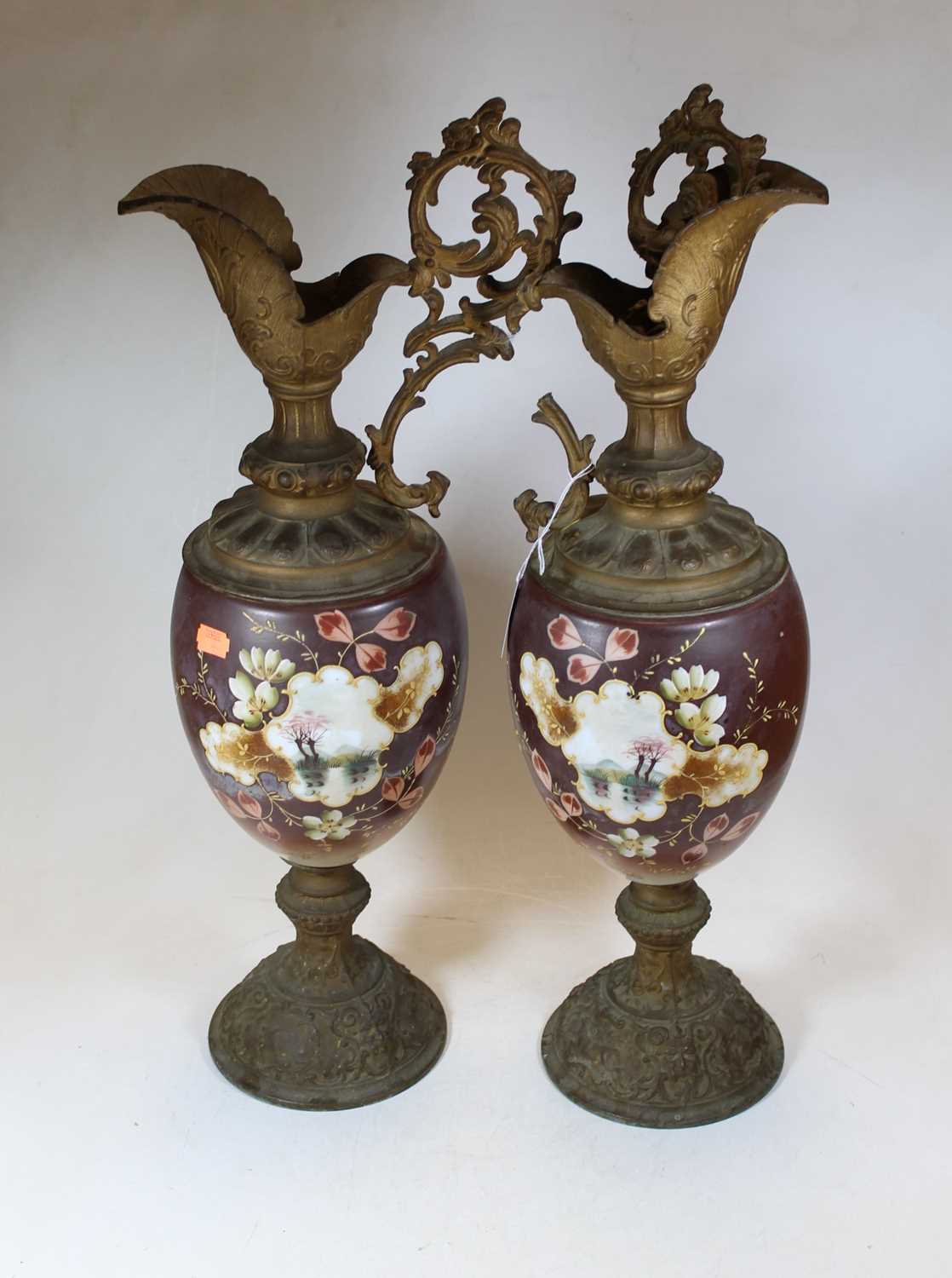 Lot 29 - A pair of 20th century gilt painted metal and...