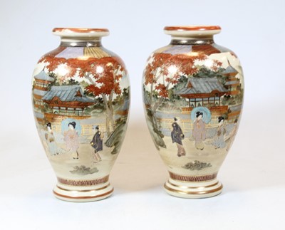 Lot 38 - A pair of 20th century Japanese satsuma vases,...