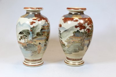 Lot 38 - A pair of 20th century Japanese satsuma vases,...
