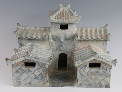 Lot 280 - * A Chinese green/blue glazed pottery model of...