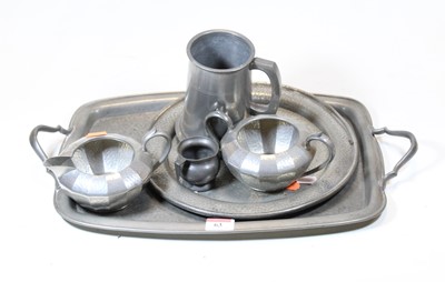 Lot 63 - A collection of pewter wares, to include a...