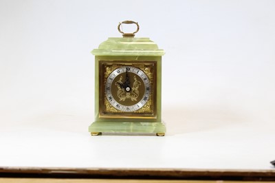 Lot 73 - A 20th century onyx mantel clock, in the 18th...