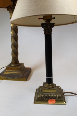 Lot 127 - A 20th century brass table lamp, in the form...