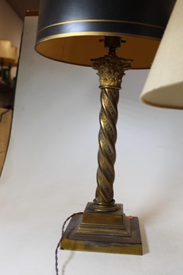 Lot 127 - A 20th century brass table lamp, in the form...