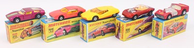 Lot 1202 - A group of 5 old shop stock Matchbox superfast...