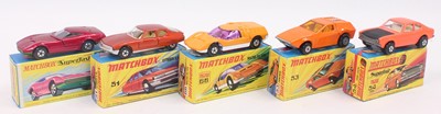 Lot 1203 - A group of 5 old shop stock Matchbox superfast...