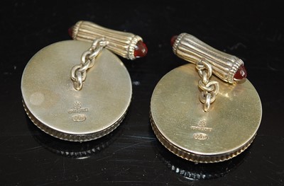 Lot 2503 - A pair of gilt metal Russian cufflinks, each...