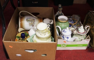 Lot 201 - Two boxes of miscellaneous china, to include a...