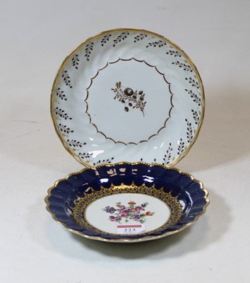 Lot 223 - A first period Worcester dish of scalloped...