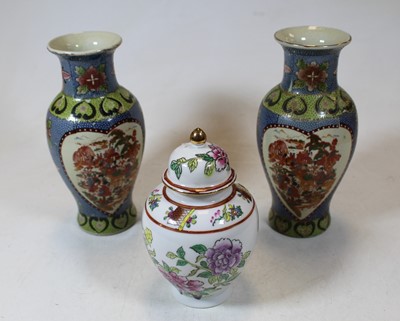 Lot 235 - A modern Chinese jar and cover having floral...
