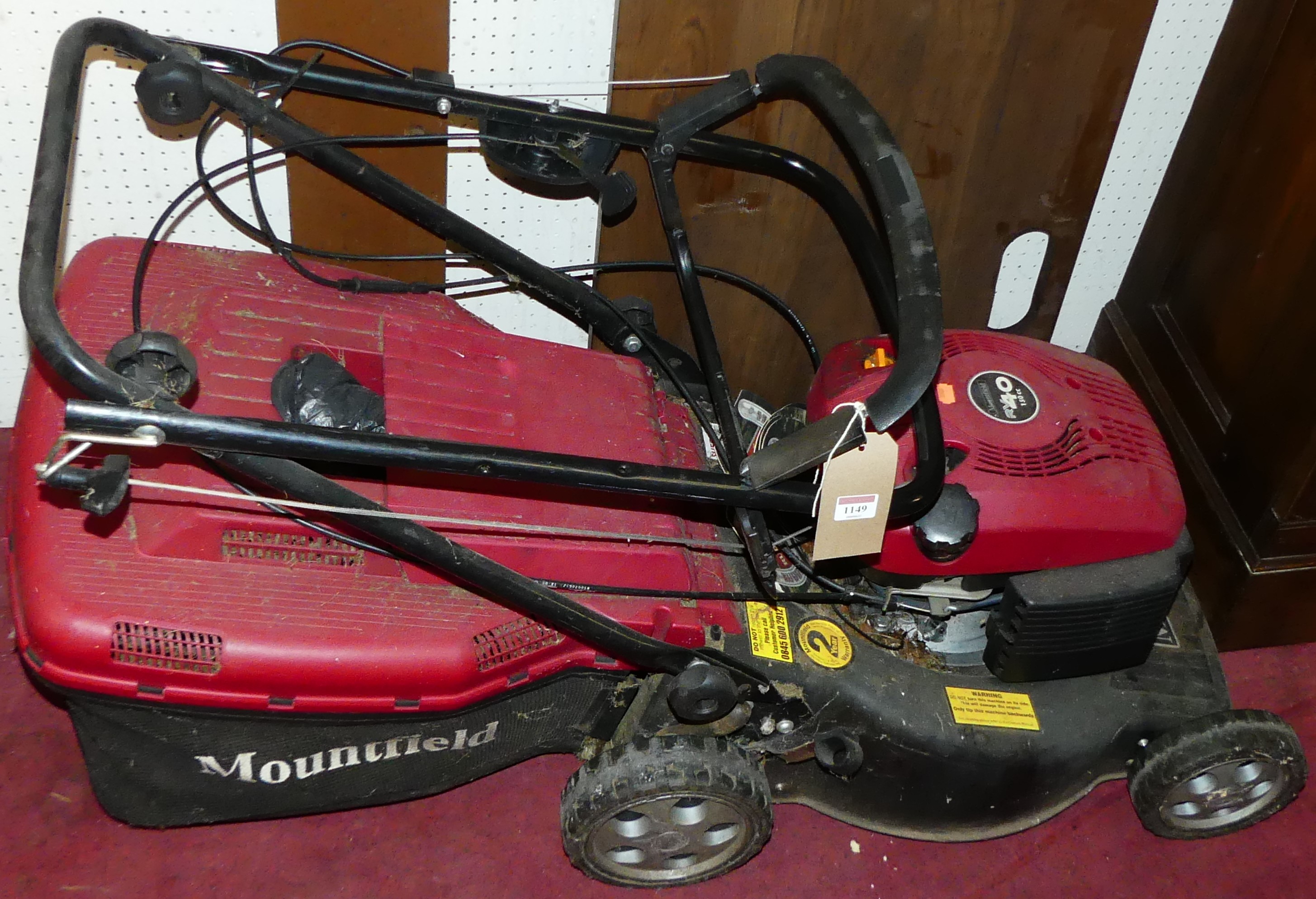 Lot 1149 A Mountfield RV40 150cc petrol driven