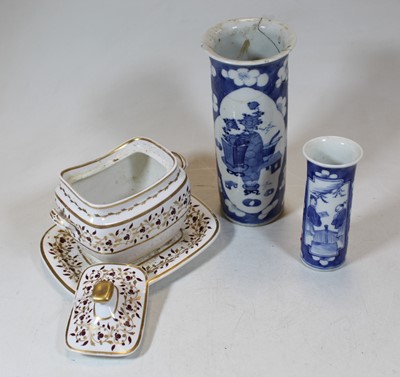 Lot 238 - A Chinese porcelain vase of cylindrical form,...