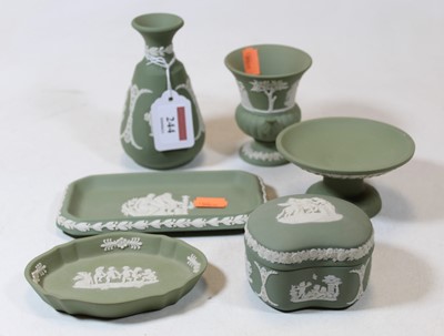Lot 244 - A collection of Wedgwood green jasper wares to...