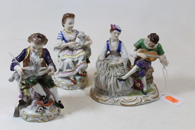 Lot 260 - A pair of Sitzendorf porcelain figures each...