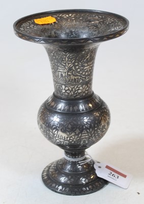 Lot 263 - An early 20th century Indian Bidriware vase,...