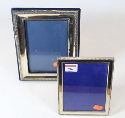 Lot 296 - A modern silver clad and blue velvet backed...