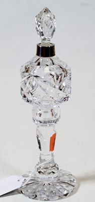 Lot 285 - A 20th century cut glass pedestal scent bottle...