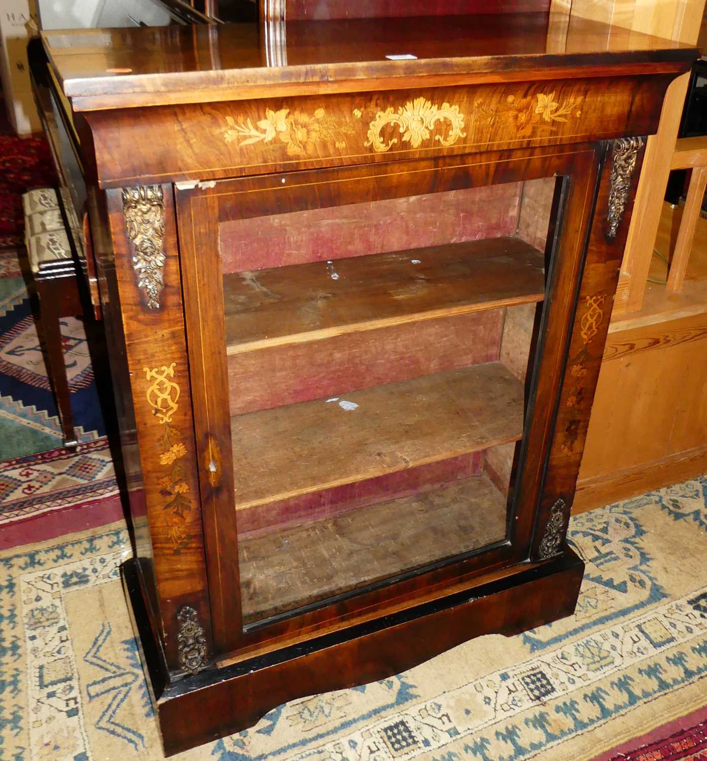Lot 1447 - A mid-Victorian figured walnut, floral...