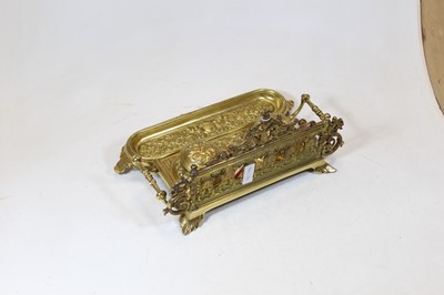 Lot 78 - A Victorian style brass desk stand having a...