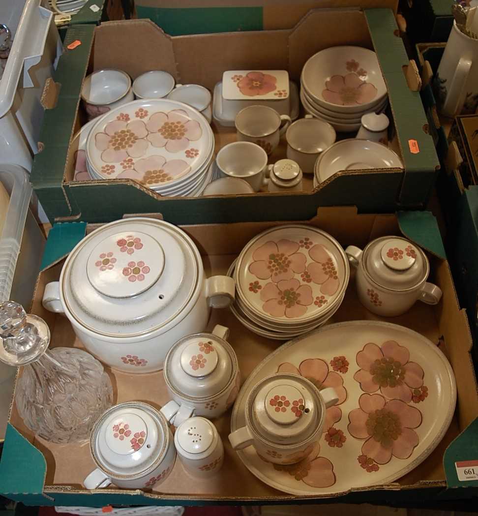 Lot 661 - A Denby stoneware floral decorated part dinner...