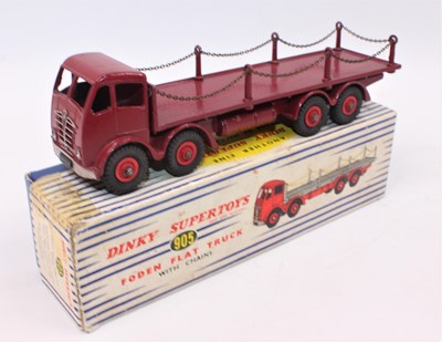 Lot 1415 - A Dinky Toys 905 Foden Flat Truck With Chains,...