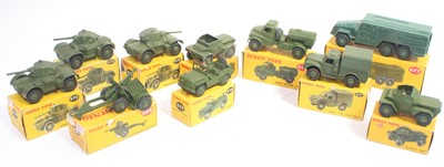 Lot 1420 - A large group of 10 Dinky military vehicles to...