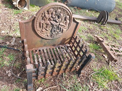Lot 47 - Complete Fire Grate with Backing Plate
