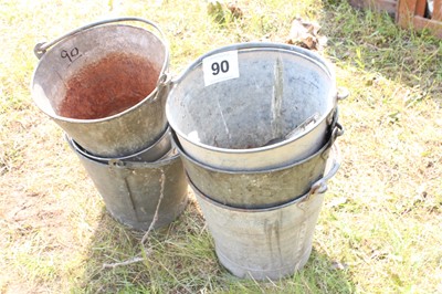 Lot 90 - Qty Galvanised Buckets