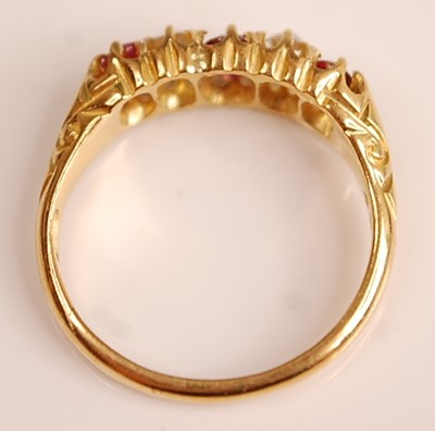 Lot 1091 - An Edwardian 18ct yellow gold, ruby and...