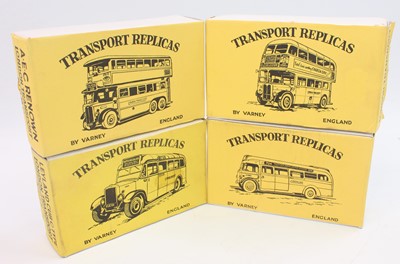 Lot 807 - A group of 4 white metal bus kits by Varney as...