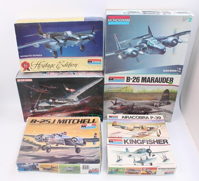 Lot 808 - A group of 7 plastic aircraft kits in 1:48th...