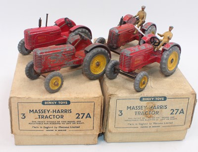 Lot 1433 - Two original trade boxes of Dinky 27A Massey...