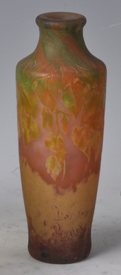 Lot 79 - A 1930s Daum of Nancy glass cameo vase, of...