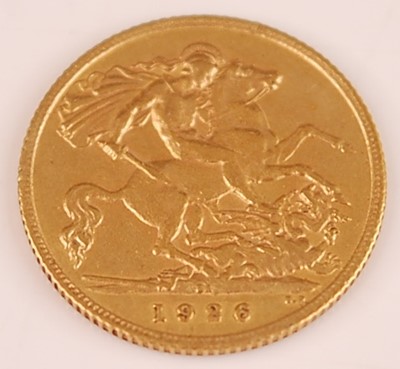 Lot 2060 - Great Britain, 1926 gold half sovereign,...