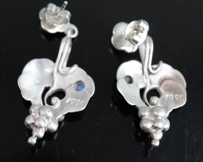 Lot 2524 - A pair of white metal Art Nouveau style...