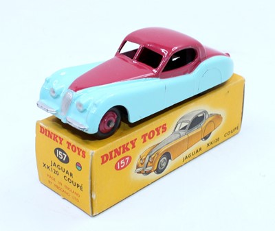 Lot 1467 - Dinky Toys, 157 Jaguar XK120 Coupe, two-tone,...