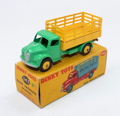 Lot 1473 - Dinky Toys, 343 Farm Produce Wagon, green cab...