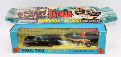 Lot 1158 - Corgi Toys gift set 3 Batman, Batmobile and...