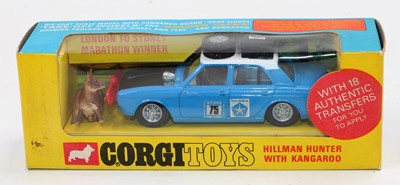 Lot 1190 - Corgi Toys, 302 Hillman Hunter Rally, blue...