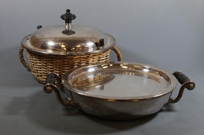 Lot 15 - A late Victorian silver plated warming dish,...