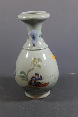 Lot 47 - A Chinese export celadon glazed vase, the...