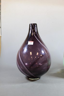 Lot 49 - A 20th century glass vase, of ovoid form, with...