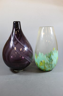 Lot 49 - A 20th century glass vase, of ovoid form, with...