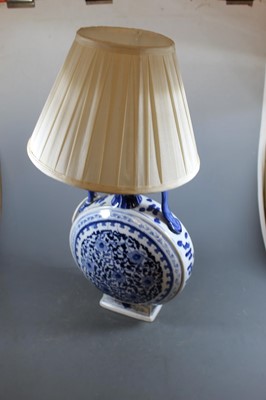 Lot 51 - A Chinese export stoneware blue & white moon...