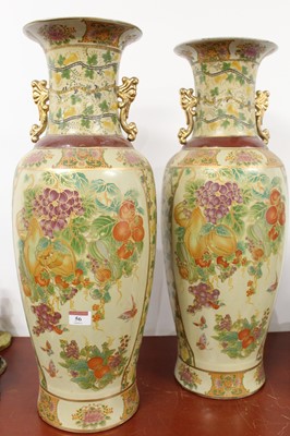 Lot 56 - A pair of reproduction Chinese vases, the...