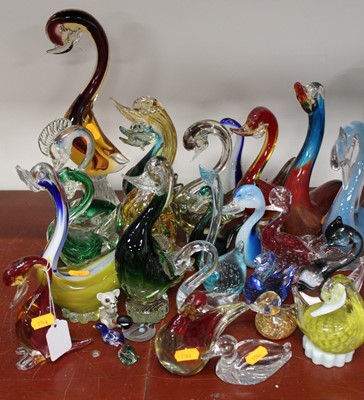 Lot 82 - A large collection of coloured glass bird...