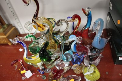 Lot 82 - A large collection of coloured glass bird...